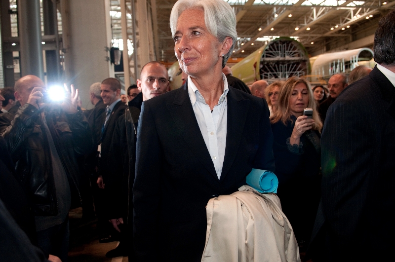 Christine Lagarde, Présidente du FMI, -Vœux de Nicolas Sarkozy aux forces économiques - Usine Jean-Luc Lagardère - AIRBUS - A Blagnac - Le 13 janvier 2011 - Photo : Isabelle Gabrieli