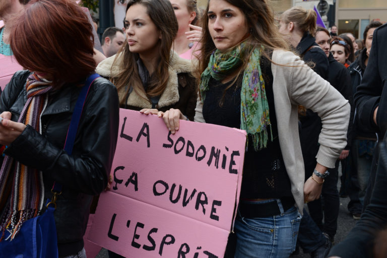 Manif pour tous versus Mariage pour tous - A Toulouse - Le 17 novembre 2011 - Photo : Isabelle GABRIELI